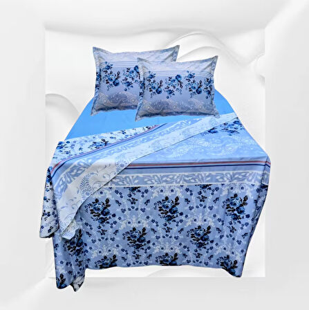 Çift kişilik %100 pamuklu(nevresim 200x225)Lastikli Çarşaf 180x200x30(fermuarlı yastık kılıfı 50x70)