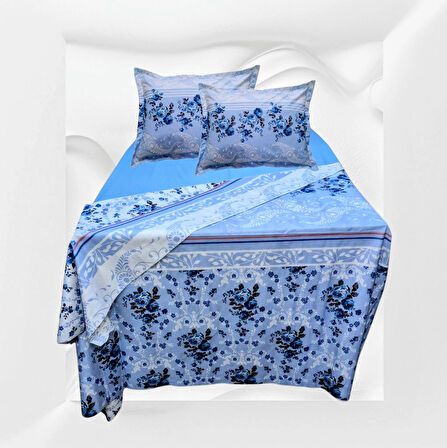 Çift kişilik %100 pamuklu(nevresim 200x225)Lastikli Çarşaf 180x200x30(fermuarlı yastık kılıfı 50x70)