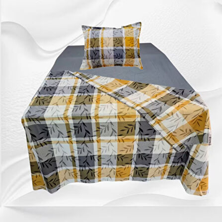Tek kişilik %100 pamuklu (Nevresim 160X225)Lastikli Çarşaf 100X200X30 (fermuarlı yastık kılıfı 50x70 