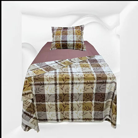 Tek kişilik %100 pamuklu (Nevresim 160X225)Lastikli Çarşaf 100X200X30 (fermuarlı yastık kılıfı 50x70 
