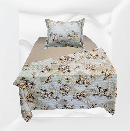 Tek kişilik %100 pamuklu (Nevresim 160X225)Lastikli Çarşaf 100X200X30 (fermuarlı yastık kılıfı 50x70 