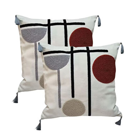 Nakışlı kırlent kılıfı Fermuarlı (40x40)