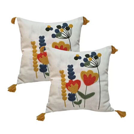 Nakışlı kırlent kılıfı Fermuarlı (40x40)