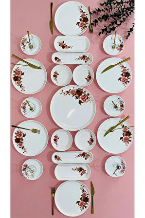 Pink Rose Model 6 Kişilik 21 Parça Kahvaltı Takımı