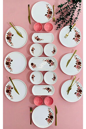 Pink Rose Model 8 Kişilik 19 Parça Kahvaltı Takımı