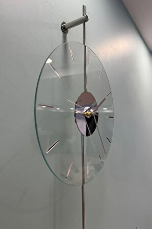 Gravity (GERÇEK KROM) , (yeni Güvenilir Kırılmaz Tamperli Cam ) Modern Dekoratif Camlı Duvar Saati
