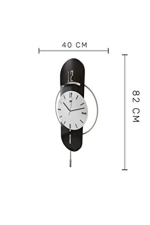 Antrasit-gümüş Milano Time Modern Dekoratif Metal Camlı Duvar Saati
