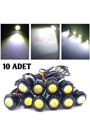 10 Adet Kartal Göz Led 12v Beyaz Ayna Altı Led Işık