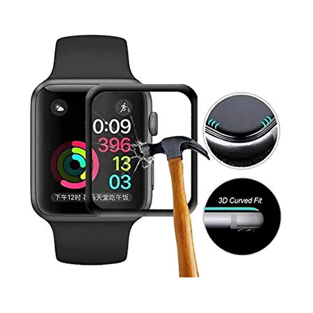 Apple Watch Ekran Koruyucu 1 2 3 38MM 3D Kavisli Full Kaplama Pmma