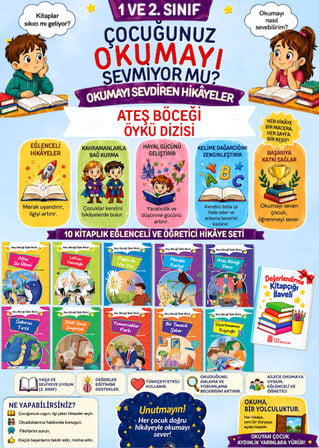 2.Sınıflar İçin Okuma Alışkanlığı Kazandıran 10'lu Hikaye Seti