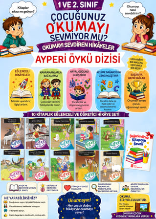 2.Sınıflar İçin En Çok Okutan Tam 10'lu Hikaye Seti