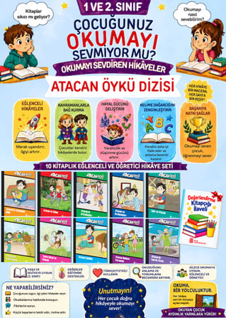 2.Sınıflar İçin Öğretmen Tavsiyeli Kolay Okutan 10'lu Hikaye Seti