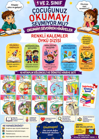 2.Sınıflar İçin Okumayı Eğlenceli Hale Getiren 10'lu Hikaye Seti