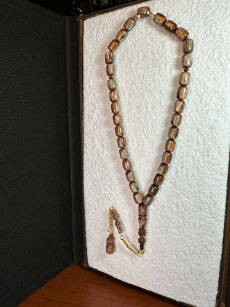 SEVGİLİYE ÖZEL HEDİYE KATALİN SİMLİ KAHVERENGİ KAPSÜL KESİM 7X11MM H-1246.