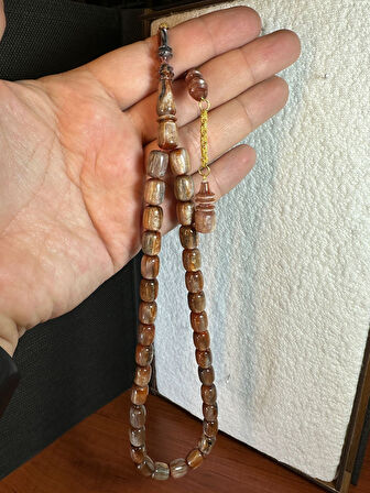 SEVGİLİYE ÖZEL HEDİYE KATALİN SİMLİ KAHVERENGİ KAPSÜL KESİM 7X11MM H-1246.