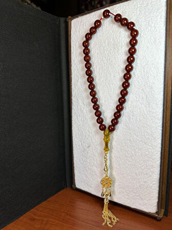 SEVGİLİYE ÖZEL HEDİYE SIKMA ÇUBUK KEHRİBAR BORDO RENK KÜRE KESİM 10MM H-1255.