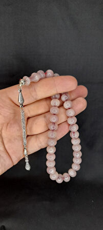 SEVGİLİYE ÖZEL HEDİYE ÇUBUK KEHRİBAR TESBİH KÜRE KESİM BEYAZ HAMUR H-1323.