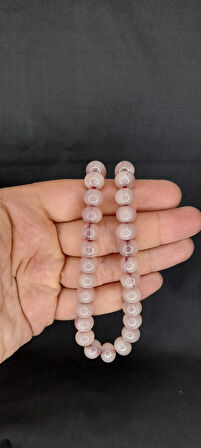 SEVGİLİYE ÖZEL HEDİYE ÇUBUK KEHRİBAR TESBİH KÜRE KESİM BEYAZ HAMUR H-1323.