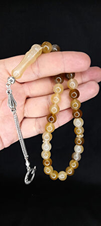 SEVGİLİYE ÖZEL HEDİYE KEDİGÖZÜ TESBİH KAHVERENGİ RENKLİ KÜRE KESİM H-1332.