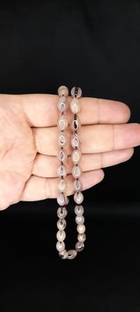 SEVGİLİYE ÖZEL HEDİYE ATEŞ KEHRİBAR TESBİH BEYAZ RENK KAPSÜL KESİM H-1372.