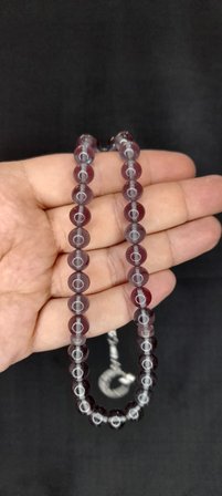 SEVGİLİYE ÖZEL HEDİYE ATEŞ KEHRİBAR TESBİH EFLATUN RENK KÜRE KESİM H-1391.