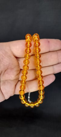 SEVGİLİYE ÖZEL HEDİYE ÇUBUK KEHRİBAR TESBİH SARI RENK KÜRE KESİM H-1418.