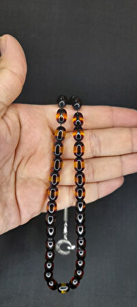 SEVGİLİYE ÖZEL HEDİYE SÜRMELİ UÇAK CAMI TESBİH BORDO-SARI RENK H-1455.