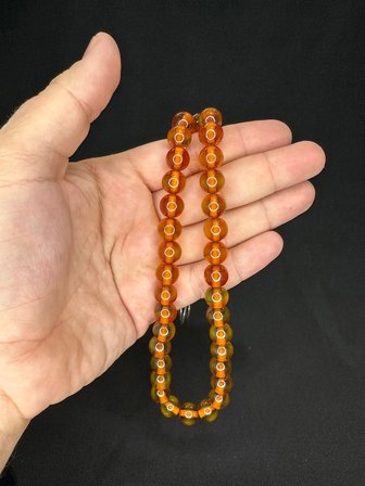 SEVGİLİYE ÖZEL HEDİYE TOZ KEHRİBAR TESBİH SARI RENKLİ KÜRE KESİM 10 MM H-1573.