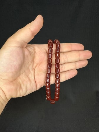 SEVGİLİYE ÖZEL HEDİYE TOZ KEHRİBAR TESBİH KAHVERENGİ RENKLİ KAPSÜL KESİM 9MMX9MM H-1588.