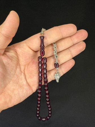 SEVGİLİYE ÖZEL HEDİYE TOZ KEHRİBAR TESBİH KAHVERENGİ RENKLİ KAPSÜL KESİM 6MMX9MM H-1627.
