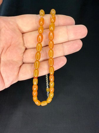 SEVGİLİYE ÖZEL HEDİYE SIKMA KEHRİBAR TESBİH KAPSÜL KESİM SARI RENK 10MMX6MM H-1779