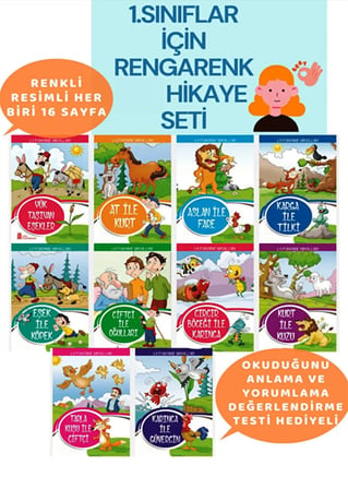1. Sınıflar İçin Okuma Kitabı Hikaye 10'lu Hikaye Kitabı Seti