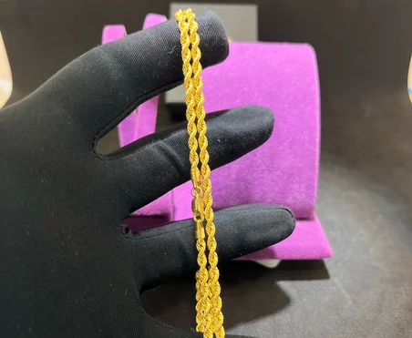 22 Ayar Altın Halat Kolye Modern Tasarım 8.88gr 55 CM Hediye Paksoy Kuyumculuk Kadın