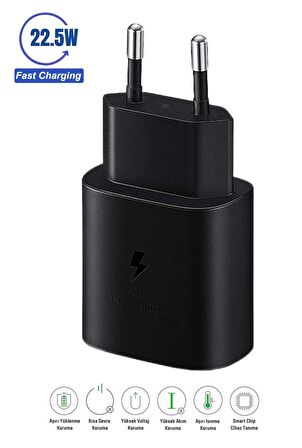 Samsung Galaxy S22 Plus 5G Uyumlu 22.5W Type-C to Type-C Hızlı Şarj Cihazı / Şarj Aleti Adaptör 