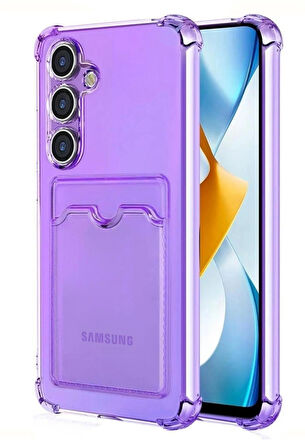 Samsung Galaxy S24 Kılıf Darbe Emici Köşe Korumalı Kartlıklı Cüzdanlı Silikon Kapak