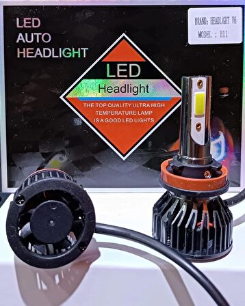 H11 LZDSİLVER V6  LED Xenon Şimşek Etkili Beyaz Renkli Soğutma Fanlı Oto Ampul- GARANTİLİ