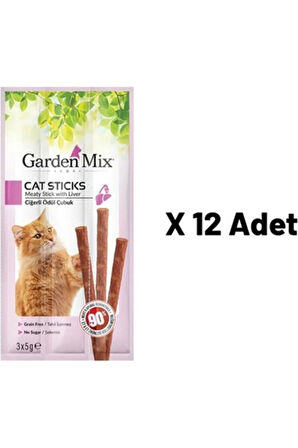 Garden Mix Gardenmix Ciğerli Kedi Stick Ödül 3 x 5 gr 12'li