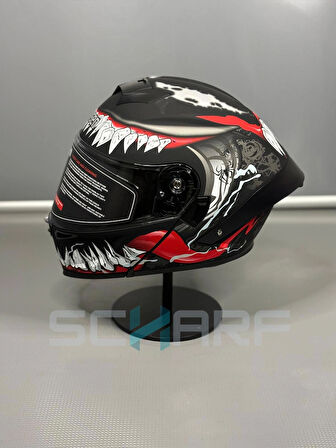 WOSEN Ws-202 Güneş Vizörlü Çene Açılır Kask H1 (Şeffaf Vizörlü)