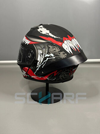 WOSEN Ws-202 Güneş Vizörlü Çene Açılır Kask H1 (Şeffaf Vizörlü)