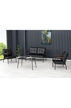 Garden Metal Bahçe Ve Balkon Mobilyası Koltuk Takımı Ofis Koltuğu Misafir Ve Cafe Sandalyesi 2+1 +1
