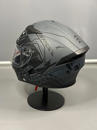  Jk-902 Güneş Vizörlü Çene Açılır Kask H2 GREY