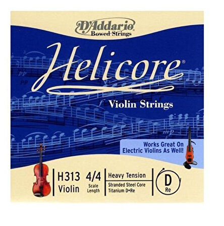 DADDARIO H313H KEMAN TEK TEL, HELICORE, 4/4, D-(RE), HEAVY