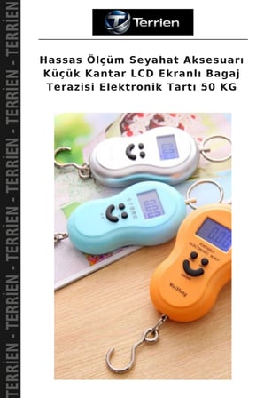 Hassas Ölçüm Seyahat Aksesuarı Küçük Kantar LCD Ekranlı Bagaj Terazisi Elektronik Tartı 50 KG