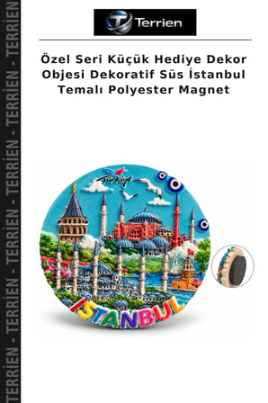Özel Seri Küçük Hediye Dekor Objesi Dekoratif Süs İstanbul Temalı Polyester Magnet