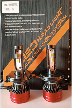 H4 KISA UZUN FAR LEDİ 12000 LUMEN CSP ŞİMŞEK ETKLİ LED XENON
