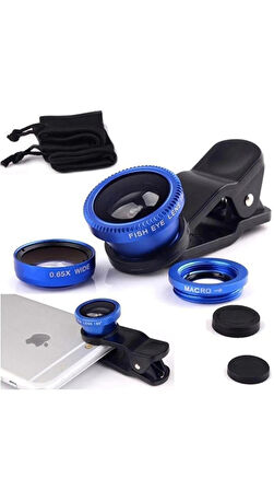 Her Telefona Uyumlu Balık Gözü Lens FishEye Wide-Makro Telefon Lensi