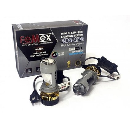 Femex Pro Plus H4 Mercekli Mini Bi-Led Perdeli Sellektör Aparatlı 180w 25000 Lumen