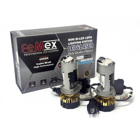 Femex Pro Plus H4 Mercekli Mini Bi-Led Perdeli Sellektör Aparatlı 180w 25000 Lumen