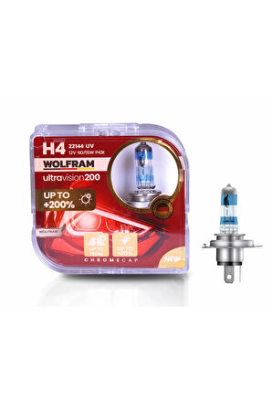 H4 Ampul PERFORMANS AMPULÜ Ultra Vision +%200 Fazla +%20 Beyaz Işık 12V 60/55W (2 ADET)