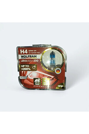 H4 Ampul PERFORMANS AMPULÜ Ultra Vision +%200 Fazla +%20 Beyaz Işık 12V 60/55W (2 ADET)
